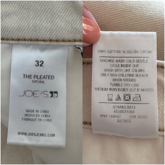 JOE’S JEANS The Pleated Wide Leg Ankle Pant in Natural - Picture 11 of 12